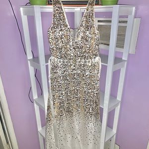 Ombré gold sequins prom dress